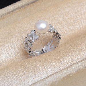 ที่ใส่แหวนเงินแท้ S925 รุ่น Wenchi แบบปรับได้ ขนาด 8-10 มม. อุปกรณ์ DIY สำหรับเครื่องประดับมุก รุ่น 16598 ผลิตในประเทศจีน - Product Image 1
