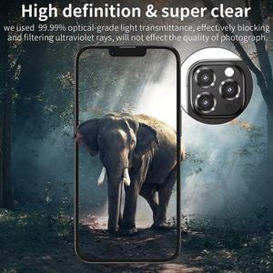 Film protecteur d'objectif d'appareil photo en verre trempé 9H anti-rayures et anti-poussière HD transparent OEM pour iPhone 14 15 16 17 18 PRO MAX Plus - Product Image 4