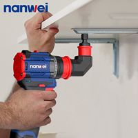 NANWEI, superventas, duradero, 16V, batería de litio sin escobillas, taladro eléctrico de varios cabezales de velocidad Variable con cabezal de conversión