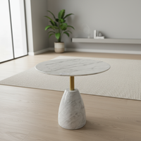 Table d'appoint en marbre blanc flocon de neige pour une table de réunion de bureau simple et moderne, table basse, petite table d'appoint, table
