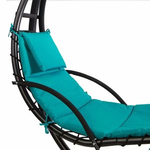 Chaise longue courbée suspendue <span class=keywords><strong>avec</strong></span> <span class=keywords><strong>parasol</strong></span> oreiller intégré et coussin arrière chaise longue de jardin - Product Image 5