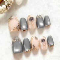 Ensemble de faux ongles 3D en ABS, 30 pièces, à presser avec colle, motif marbre style français, personnalisation de la marque, emballage, vente en gros, OEM, ODM