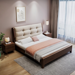 Giường ngủ khung gỗ nguyên khối cỡ King size thiết kế hiện đại châu Âu, giường đôi có ngăn chứa đồ, chất liệu gỗ tự nhiên, nội thất phòng ngủ, giường êm ái - Product Image 1