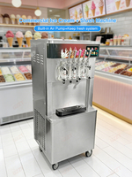 Machine à glace molle 55 l/h à 5 buses, congélateur de boissons, machine commerciale pour yaourt glacé et Açaï, 110V 220V