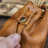 Dompet Koin Dompet Kulit Sapi Model Sederhana Kustom Wadah Kartu Kredit Kulit Sayuran Pria Kulit Asli