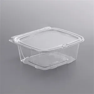 Contenitore di insalata rettangolare personalizzato trasparente in plastica blister a conchiglia scatola di imballaggio per alimenti freschi