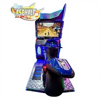 Machine de jeu vidéo de course de moto pour centre de divertissement familial à monnayeur, avec cabinet en métal et plastique et carte mère LED