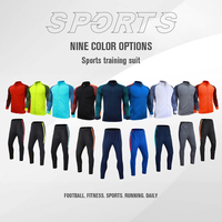 Sublimation personnalisée survêtement de football en polyester grande taille pour hommes survêtement décontracté fermeture éclair complète jogging survêtements de football