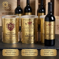 Étiquette adhésive personnalisée en feuille d'or pour vin, autocollant imperméable en PET écologique pour emballage de boissons