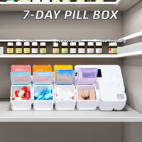 Boîte à pilules automatique avec minuteur PP Mini, organiseur hebdomadaire pratique pour le stockage des médicaments