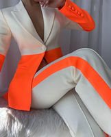 Ensemble pantalon et veste deux pièces de haute qualité pour femme, tenue de bureau formelle, vêtements de travail élégants, costumes professionnels avec panneaux et boutons à sequins