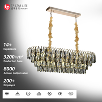 Luminaires suspendus modernes pour salle à manger, restaurant, éclairage de plafond, lustres en cristal K9 dorés de luxe