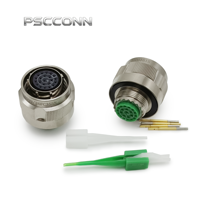 Connecteur circulaire industriel PSCCONN série D38999 à 22 broches, finition nickelée, blindage EMI, prise à verrouillage rapide