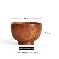 Ensemble de bols en bois de jujube sauvage durable de qualité supérieure, fabriqués à la main, isolants, en bois massif, vaisselle professionnelle pour l'hôtellerie et la maison, style chinois