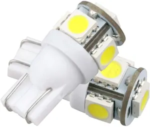 Bombillas LED T10 5SMD 5050 para Interior, bombillas de repuesto laterales 194 W5W, bombillas de cuña para lámpara domo de mapa de 12V, bombillas de luz de cortesía