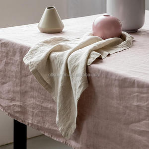 Bán buôn tùy chỉnh bụi Linen bảng ăn vải khăn ăn vải lanh tinh khiết Khăn trải bàn và khăn ăn thiết lập - Product Image 1