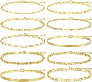 <span class=keywords><strong>Amazon</strong></span> Venta caliente precio de fábrica 18K 14K 10K oro sólido 925 plata esterlina Cruz inicial enlace pulsera cadena enlace para mujeres niñas - Product Image 2