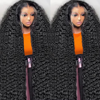 Perruque en cheveux humains brésiliens bouclés naturels, densité 250%, vague profonde lâche, 30, 40, 46 pouces, dentelle HD 13x6 13x4, pour femmes
