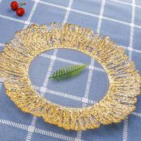 Assiette de service en verre moderne de luxe de style nouveau avec motif personnalisé, vaisselle écologique pour les mariages et les fêtes
