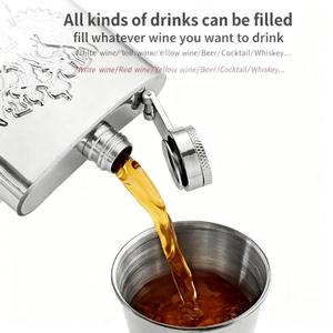 Rò rỉ bằng chứng khắc Flask Whisky Flask thép không gỉ Pocket Hip Flask cho rượu - Product Image 5