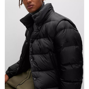 Winterjacke mit Abnehmbaren Ärmeln und Kapuze Individuelles Logo Umweltfreundliches 3D-Muster Wasserabweisende Steppjacke mit Reißverschluss Stehkragen Herrenjacke - Product Image 2