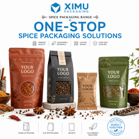 Bolsa de especias mate premium impresa a medida, tipo stand-up, a prueba de olores, 100g 250g 500g, para cúrcuma, pimentón y hierbas