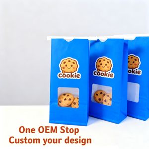 Sacs en papier alimentaire numériques personnalisés avec logo, en matériaux de qualité alimentaire, résistants à la graisse, avec fenêtre, pour pop-corn, bonbons, biscuits, pain - Vente en gros - Product Image 5