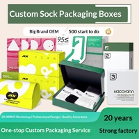 Boîtes cadeaux pour chaussettes personnalisées, direct usine, avec fenêtre, style tiroir, couvercle et plateau, haut de gamme, rigides, en kraft ondulé, doublées, avec poignée, offset