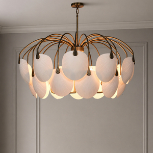 Factory Direct White Ceramic Leaf Chandelier Custom <b>Modern</b> Vintage Hanging <b>Ceiling</b> <b>Light</b> for Dining Room Living Room Project - Product Image 2
