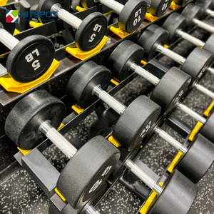 Commercial Dumbells Lbs Bodybuilding Weights Set Home Gym Equipment Free Weights <strong>Rubber</strong> 5lbs - 100lbs Round <strong>Dumbbells</strong> - Product Image 6