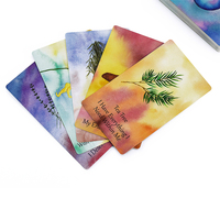 Cartes d'affirmation d'huiles essentielles en papier d'art imprimé sur mesure avec boîte rigide en deux parties et guide, pour cadeaux promotionnels
