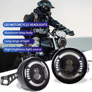 Étanche haute luminosité aluminium 5.75 pouces LED <span class=keywords><strong>moto</strong></span> lumière blanche avec support <span class=keywords><strong>phare</strong></span> rond clignotant feu stop - Product Image 2