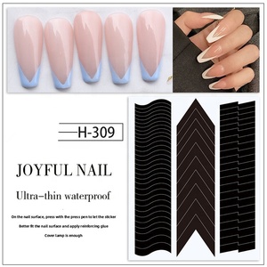 สติกเกอร์ติดเล็บแบบบางพิเศษกันน้ำได้มีกาวในตัวทรงคลื่นรูปพระจันทร์เสี้ยวเป็นลอนสำหรับเล็บ - Product Image 6