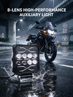 Lumière LED carrée étanche Yongyou pour moto, feux de jour, phare auxiliaire pour la conduite hors route