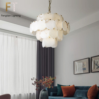 Lustre de style nordique de luxe léger, moderne, simple et créatif, de style français, avec marbre, pour salon/salle à manger et chambre à coucher
