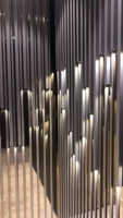 Panneau mural WPC au design moderne avec bande lumineuse facile à installer, panneaux en PVC imperméables pour panneau mural en bois, salle de sport - Disponible en Turquie