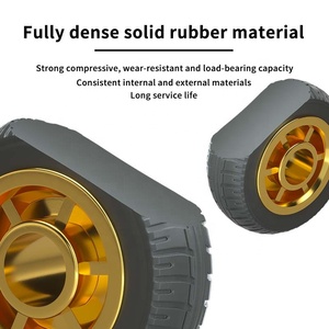 Durável silencioso 4in 6in 8in 100kg carga pesada <span class=keywords><strong>industrial</strong></span> bloqueio giratório rodízio de borracha com freio duplo - Product Image 5