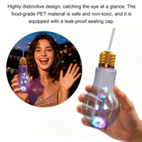 Bouteilles à boisson en PET de 500 ml en forme d'ampoule LED pour la famille, le bar, la plage, les fêtes, les festivals – Fournisseur professionnel de gobelets LED