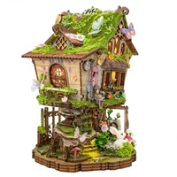 Qiaoyun EA002-A Maquette en bois à assembler à l'échelle 1:72, thème Aventure en forêt, pour e-commerce transfrontalier, petite maison préfabriquée