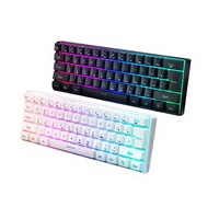 Keyboard Gaming Portabel 61-tombol USB Berkabel dengan Lampu Latar RGB, untuk Bisnis, Kantor, dan Esports