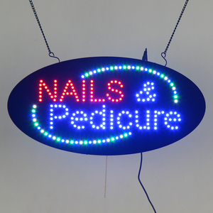 9*19 Pouces Forme Ovale Led Ongles <span class=keywords><strong>Pédicure</strong></span> Signes Led Intérieur Suspendu sur Salon De Beauté Magasin Avant Signalisation - Product Image 3
