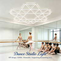 Lumière de studio de danse géométrique à intensité variable 6500K, lampe de plafond LED modulaire personnalisable DIY pour salle de formation en danse, salle de ballet