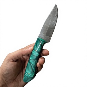 Couteau à lame fixe Drop Point en acier Damas forgé, manche coloré, personnalisable pour la chasse, le camping et la survie, garantie 3 ans - Product Image 4