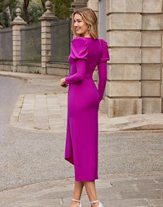 2023 fête robe <span class=keywords><strong>de</strong></span> soirée robe droite violet lanterne manches serré mère des robes formelles <span class=keywords><strong>de</strong></span> haute qualité <span class=keywords><strong>de</strong></span> <span class=keywords><strong>la</strong></span> mariée - Product Image 4