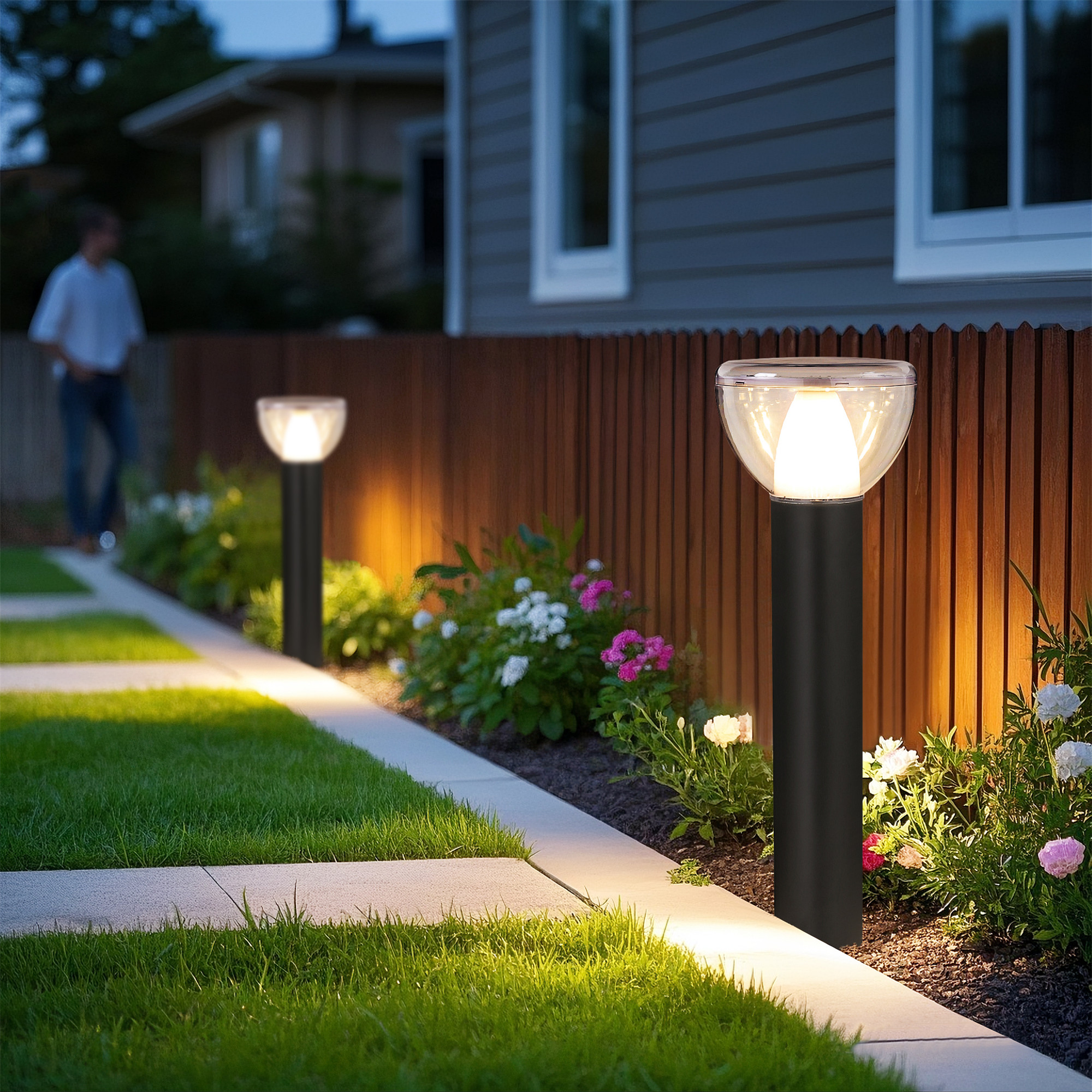 solar lamp post lights outdoor