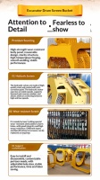 Godet de criblage multifonctionnel pour excavatrice avec pompe hydraulique, tambour rotatif et cage de criblage, pour le nettoyage des rivières et la séparation de minerai et de terre