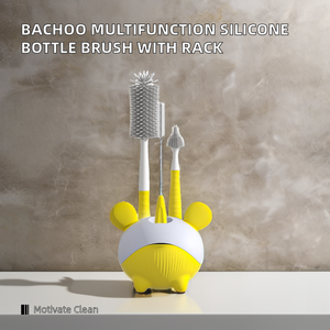 Brosse de nettoyage de bouteilles en silicone multifonction durable avec étagère de séchage facile à utiliser pour tous les types de bouteilles - Product Image 3