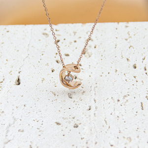 <span class=keywords><strong>Collier</strong></span> pendentif en forme de diamant, <span class=keywords><strong>collier</strong></span> pendentif <span class=keywords><strong>C</strong></span>, chaîne en acier inoxydable - Product Image 3