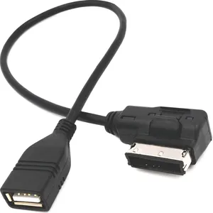 סיטונאות AMI ל-USB מדיה בכבלים ב-AMI MDI USB AUX כונן הבזק החלפת כבל מתאם לרכב פולקסווגן אאודי 2014 A4 A6 Q5 Q7