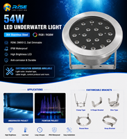 Lampe de piscine en acier inoxydable étanche IP68, lumière LED sous-marine de 18 watts avec contrôle DMX512 et 1920 lumens